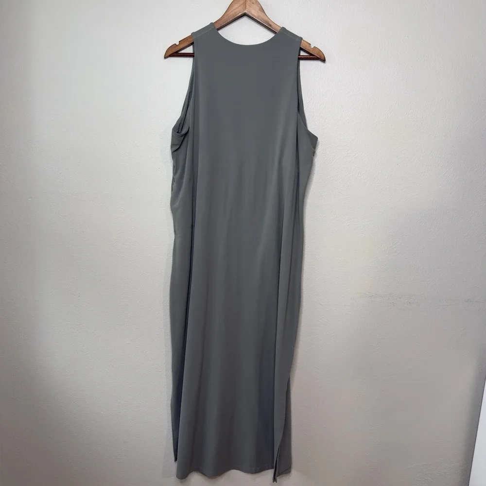 REI Co-Op Womens XL Sun Up Tank Travel Casual Midi Dress Sage Athleisure Stretch - Picture 3 of 11